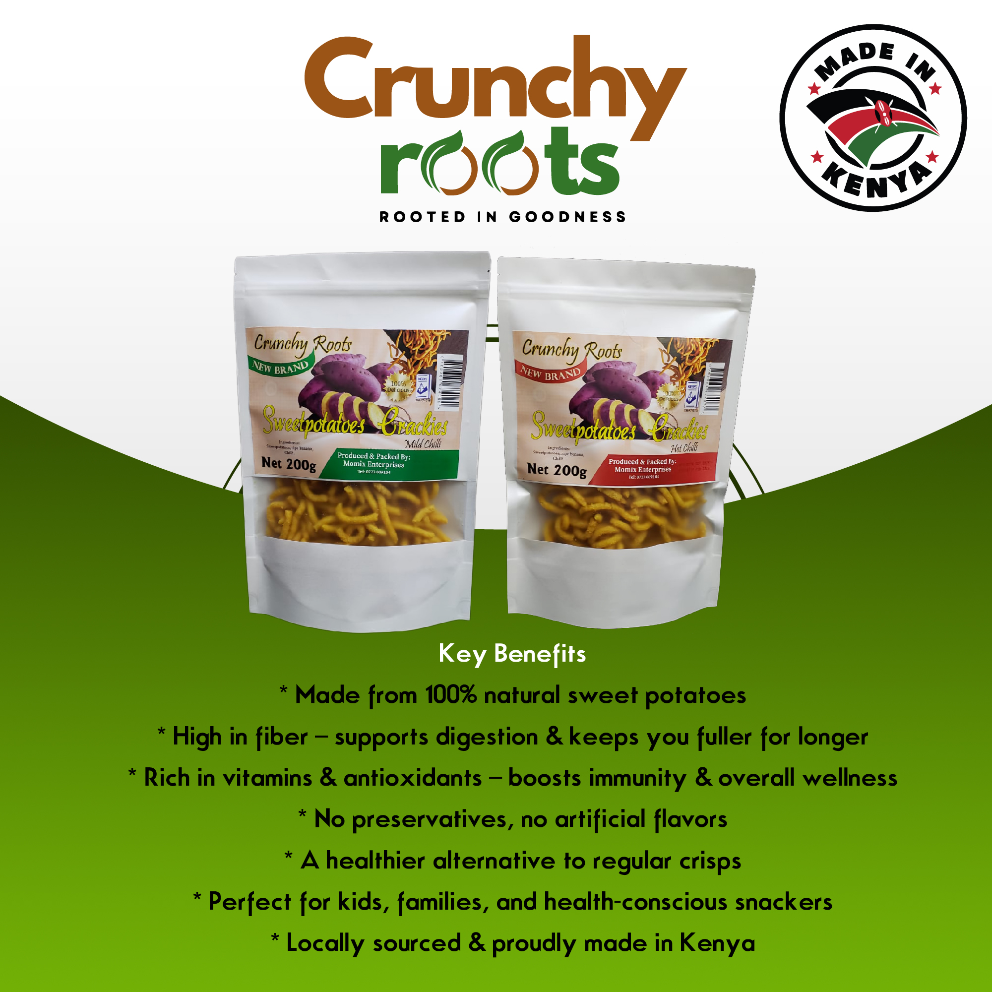 Crunchy Roots healthy snacks assortment